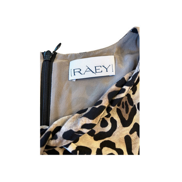 RAEY Twist Front Leopard Silk‎ Maxi Designer Dress Size UK10 - Picture 5 of 9